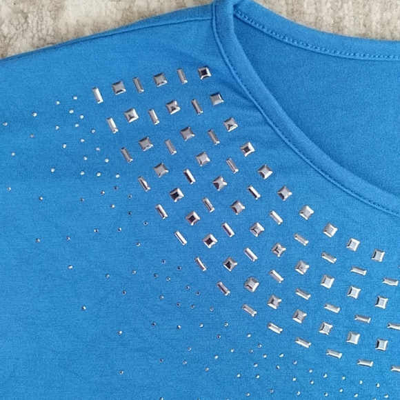 NEW Design History Studded Viscose High Low Top XXL Athens Blue - Picture 7 of 14